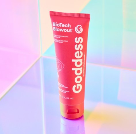 Biotech Blowout Leave-In Restorative Mask für Glanz und Hitzeschutz, roségoldene Flasche – Biotech Blowout