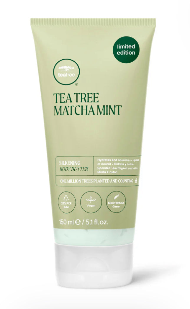Limited Edition Body Care Duo mit Matcha, Minze & Teebaumöl – Silkening Body Butter & Exfoliating Scrub für glatte, geschmeidige Haut