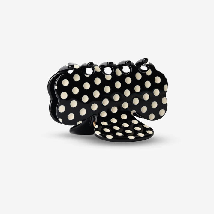 Haarklammer mit starkem Halt in Schwarz Weiß, seitliche Ansicht mit abgerundeten Zähnen BIld 2, SASSTIE