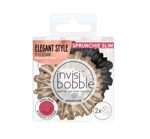 invisibobble SPRUNCHIE SLIM Haargummi in gold – eleganter Scrunchie mit SLIM-Spirale & HAIRLOVETECH™, sanft zum Haar und ideal für alle Frisuren.