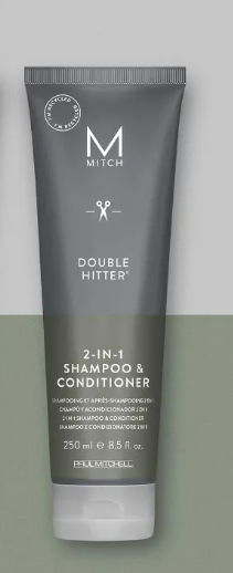 2 in 1 Shampoo und Conditioner für Männer, silberne Tube fronatl mit schwarzem Design Paul Mitchell MITCH