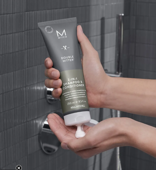 2 in 1 Shampoo und Conditioner für Männer, silberne Tube mit schwarzem Design Paul Mitchell MITCH