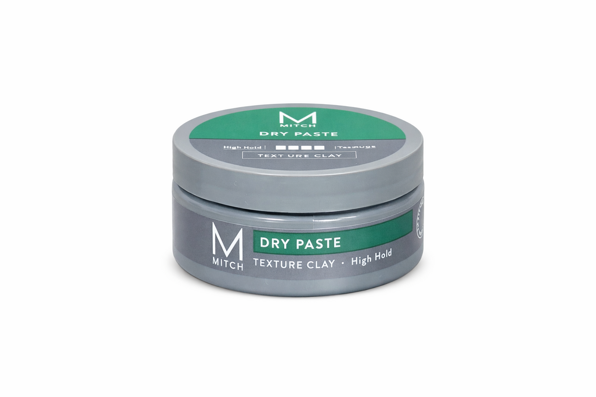Mitch Dry Paste Texture Clay Dose grau grün freigestellt auf weißem Hintergrund – Paul Mitchell