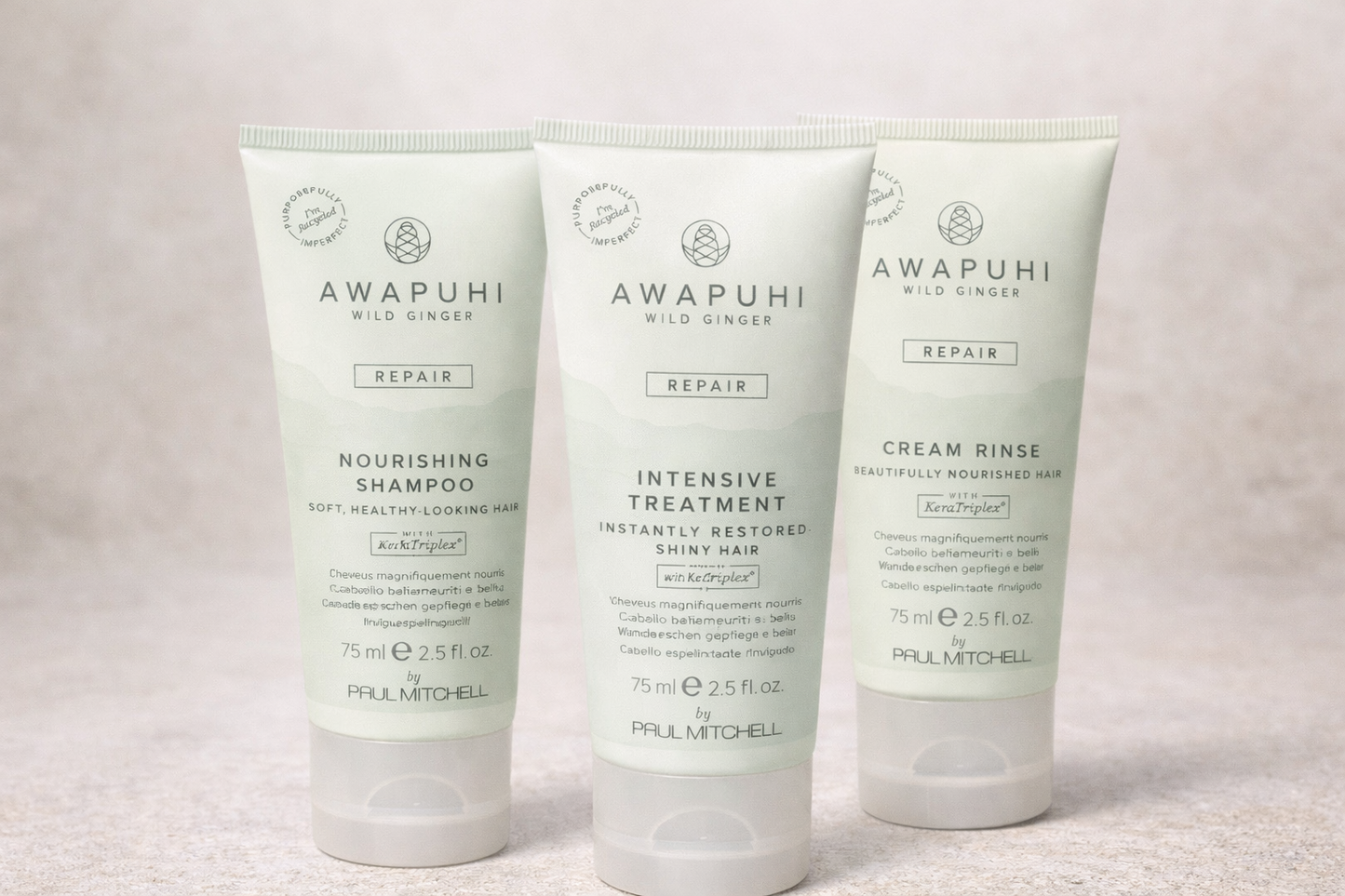 Awapuhi Repair Reisegrößen Set, Shampoo Treatment und Cream Rinse versetzt arrangiert, Paul Mitchell