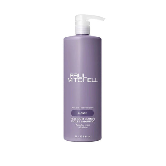 Platinum Blonde Violett Shampoo mit weißem Hintrgrund 1000ml Paul Mitchell