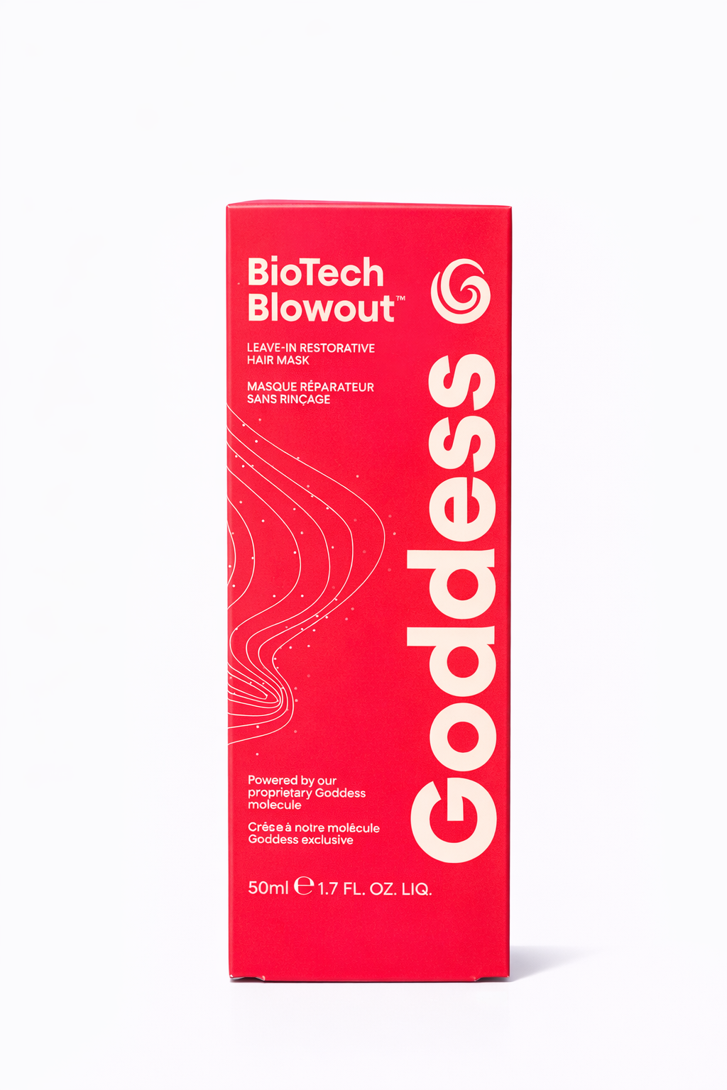 BioTech Blowout Umverpackung rot mit Produktdetails freigestellt vor weißem Hintergrund – Goddess