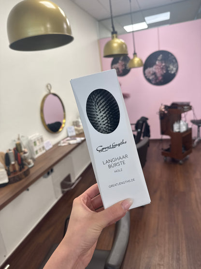 Great Lengths Extensionsbürste mit Produktverpackung, professionelle Bürste für Haarverlängerungen – Great Lengths