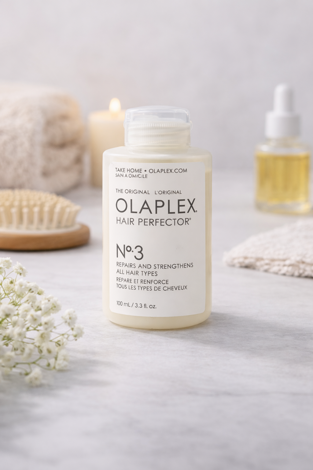 Olaplex No.3 Hair Perfector Reparaturpflege für geschädigtes Haar, Produktflasche freigestellt – Olaplex