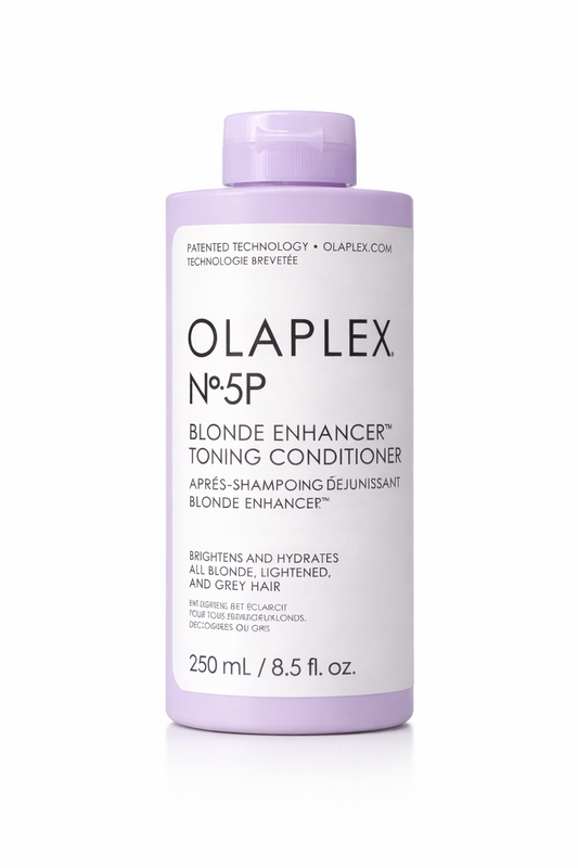 Olaplex No.5P Blonde Enhancer Toning Conditioner violette Blondpflege, Produktflasche frontal vor weißem Hintergrund – Olaplex