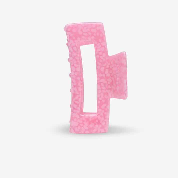 Allrounder Haarklammer in Rosa aus Cellulose Acetat, Seitenansicht mit komfortabler Form für Ganztag Styles, SASSTIE