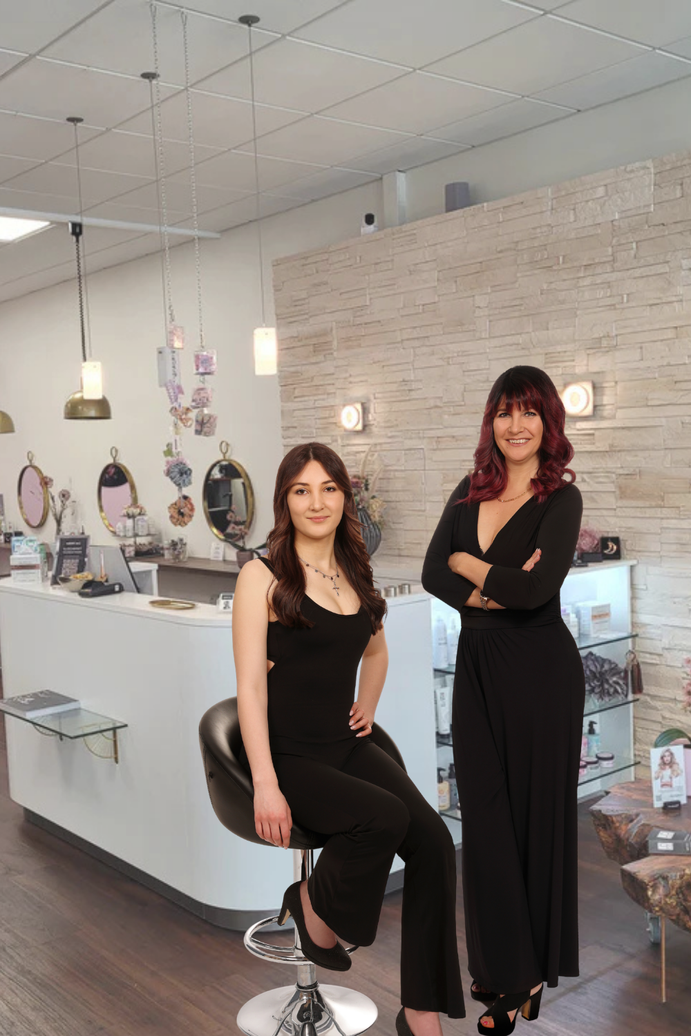Lissi und Sophie im Friseursalon Lissi Weber in Schweinfurt