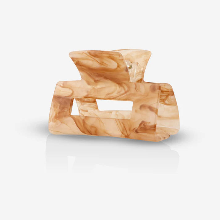 Minimalistische Haarklammer mit Sandstorm Muster, Rückansicht mit stabilem Federverschluss, SASSTIE