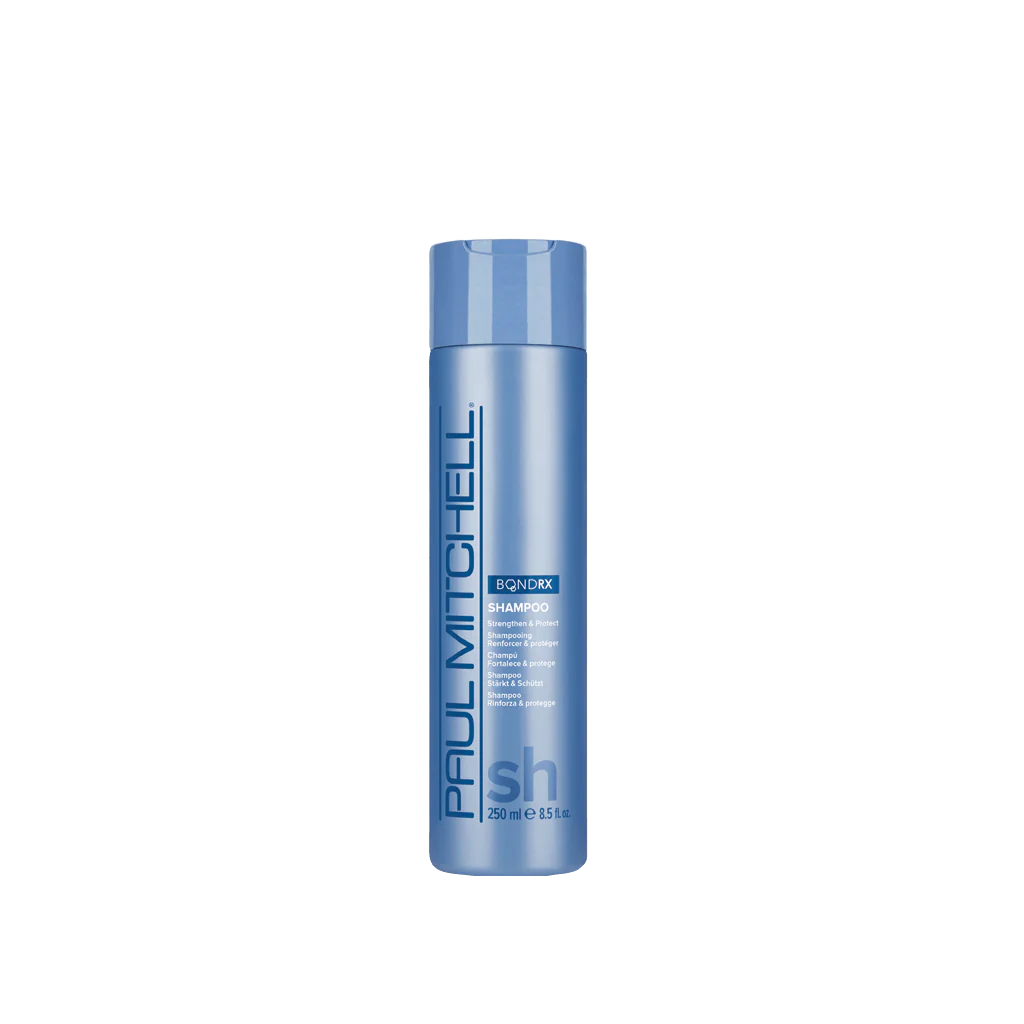 BOND RX Shampoo für blondiertes und strapaziertes Haar, blaue Shampoo-Flasche mit Bond Repair Technologie – Paul Mitchell