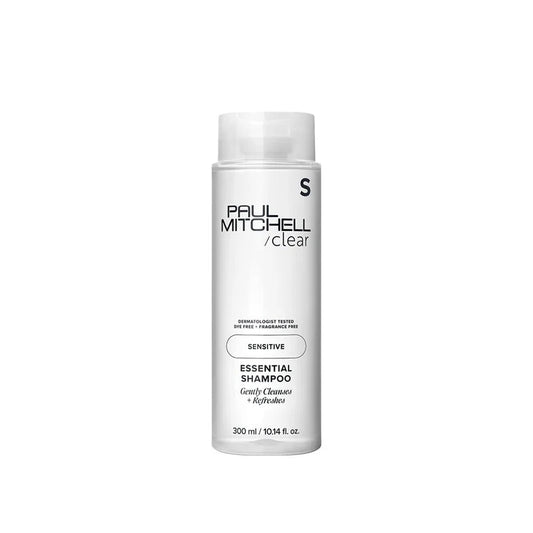Paul Mitchell Clear Essential Shampoo sensitiv mildes Shampoo ohne Duftstoffe für empfindliche Kopfhaut, weiße Flasche freigestellt – Paul Mitchell