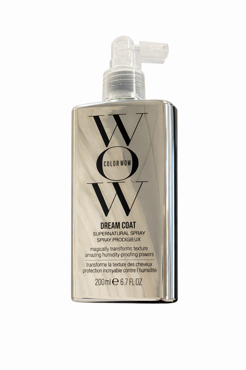 Color Wow Dream Coat Supernatural Spray 200 ml freigestellt vor weißem Hintergrund mit Sprühkopf – Color Wow