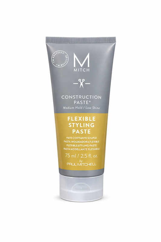 Mitch Construction Paste Flexible Styling Paste graue Tube freigestellt – Paul Mitchell