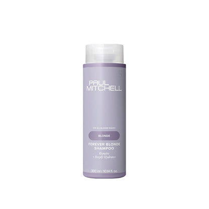 Paul Mitchell Forever Blonde Shampoo für blondiertes Haar, lila Shampoo Flasche freigestellt auf weißem Hintergrund – Paul Mitchell