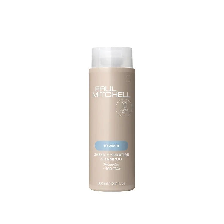 Paul Mitchell Sheer Hydration Shampoo Feuchtigkeitsshampoo für trockenes Haar mit Glanz, beige Flasche freigestellt – Paul Mitchell