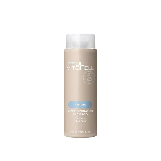 Paul Mitchell Sheer Hydration Shampoo Feuchtigkeitsshampoo für trockenes Haar mit Glanz, beige Flasche freigestellt – Paul Mitchell