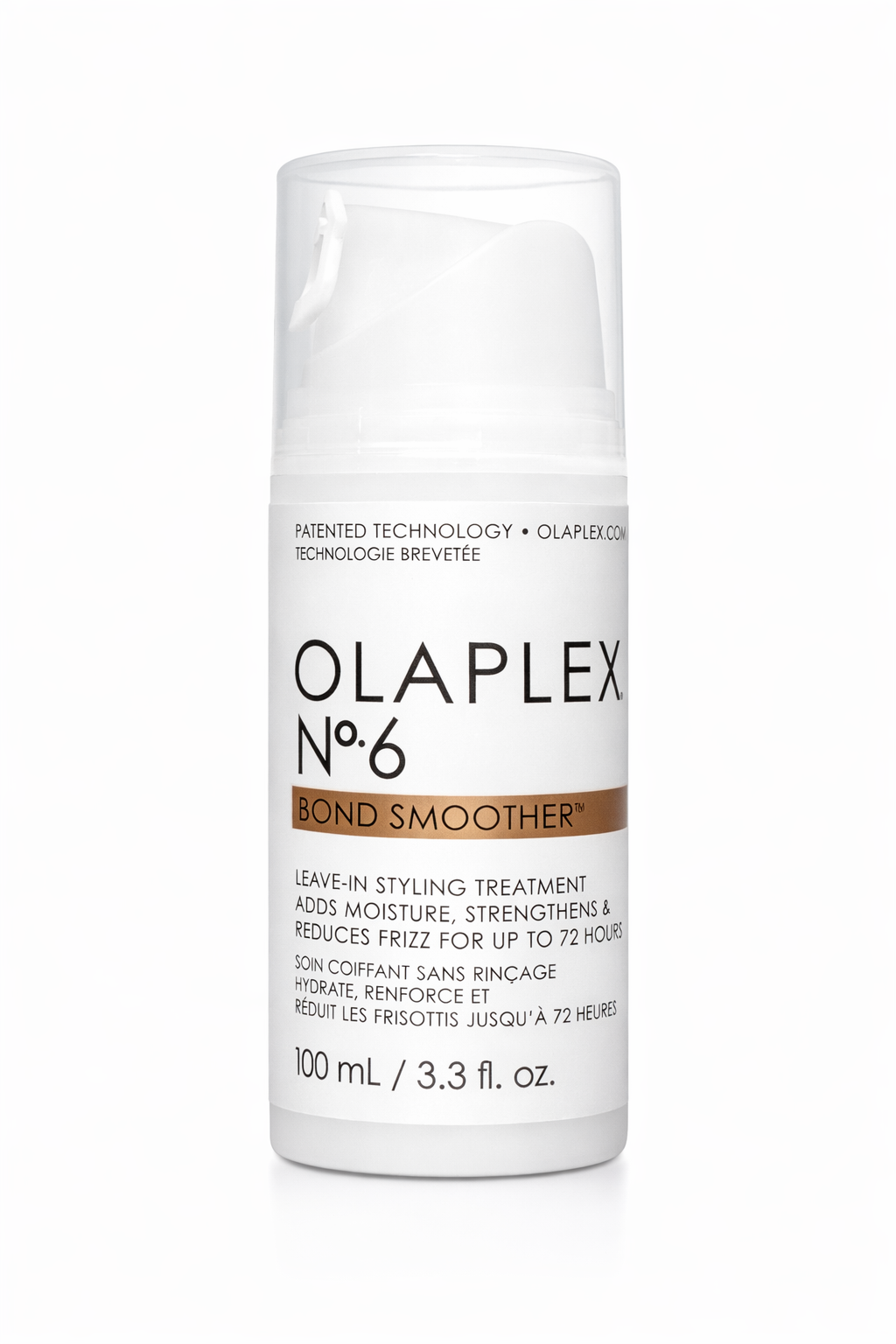 Olaplex No.6 Bond Smoother Leave in Styling Treatment gegen Frizz, Produktflasche frontal vor weißem Hintergrund – Olaplex