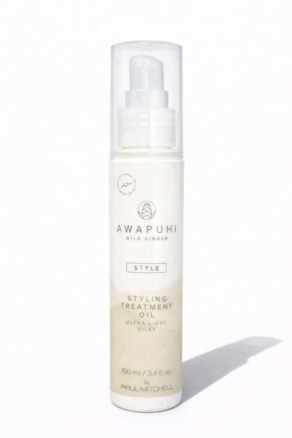 Styling Treatment Oil 100 ml mit natürlichem Schlagschatten auf weißem Hintergrund – Paul Mitchell