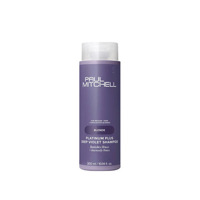 Paul Mitchell Platinum Plus Deep Violet Shampoo in einer violetten Flasche