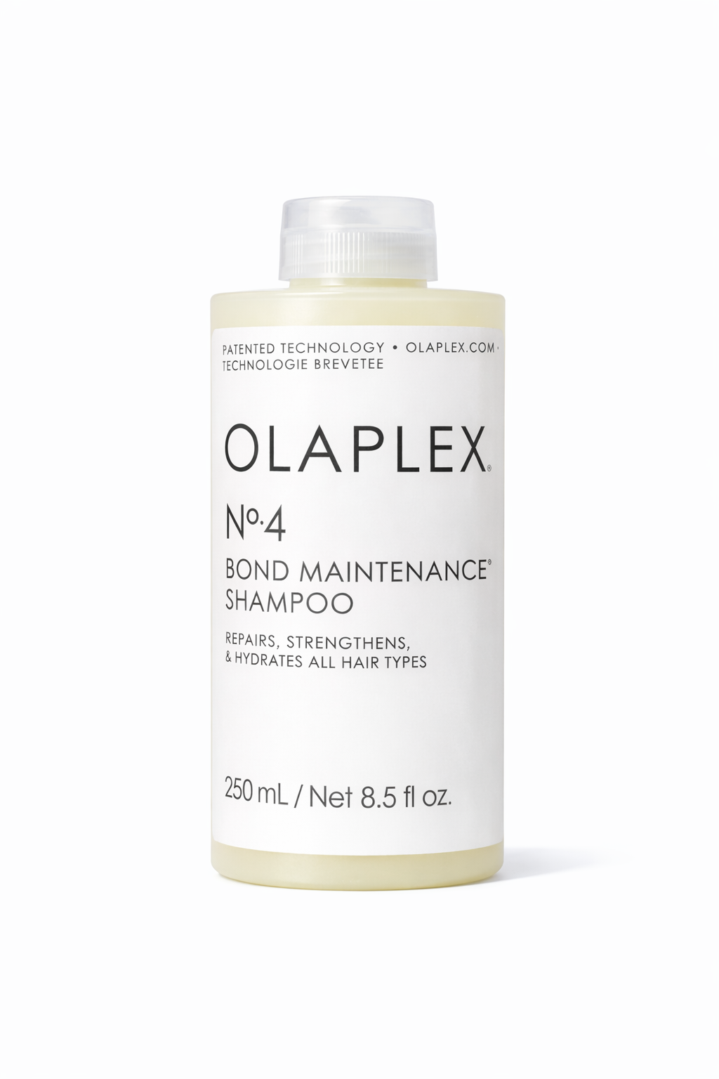 Olaplex No.4 Bond Maintenance Shampoo reparierendes Shampoo für alle Haartypen freigestelltes Produkt auf weißem Hintergrund – Olaplex