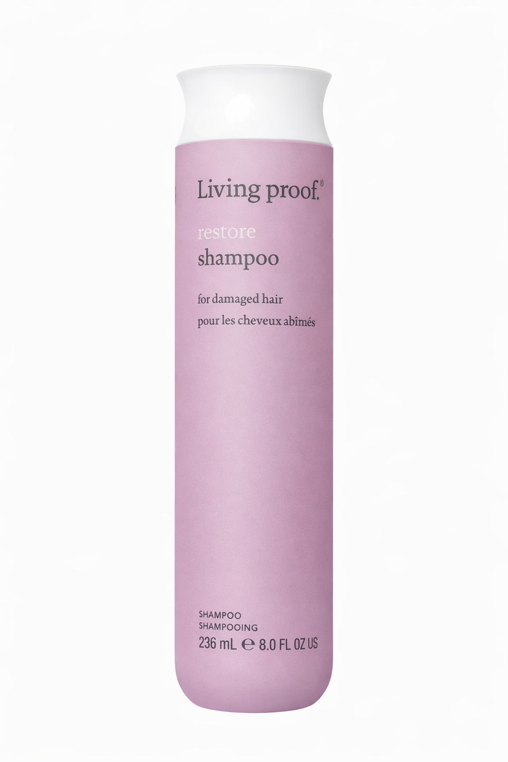 Living Proof Restore Shampoo weißer Hintergrund, Produkt freigestellt frontal – Living Proof