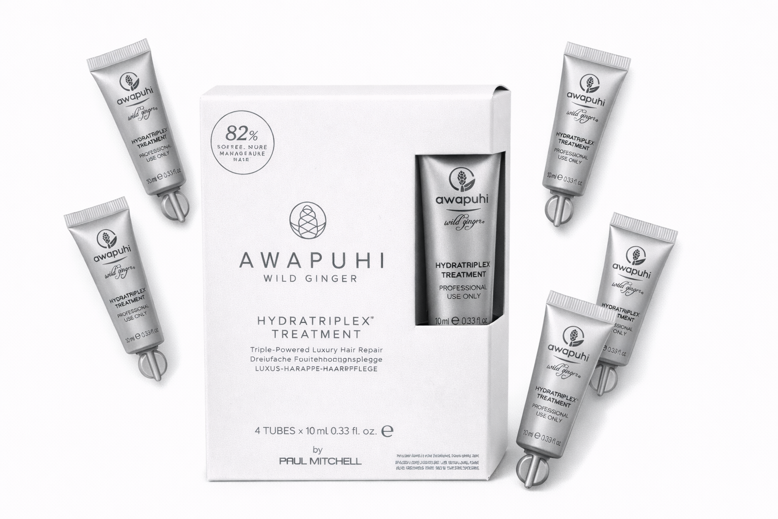 Awapuhi Hydratriplex Treatment, mehrere Ampullen auf natürlichem Untergrund, Paul Mitchell